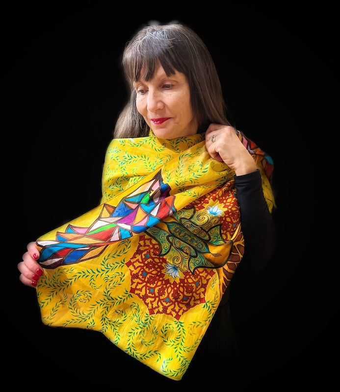 Tree of life silk shawl